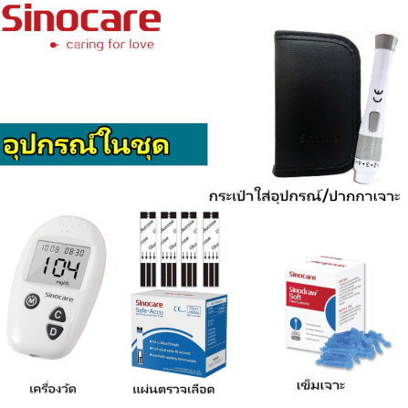 เครื่องวัดระดับน้ำตาลในเลือด SINOCARE รุ่น SAFE ACCU 0070061003012_2